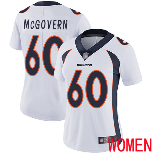 Women Denver Broncos #60 Connor McGovern White Vapor Untouchable Limited Player Football NFL Jersey->youth nfl jersey->Youth Jersey